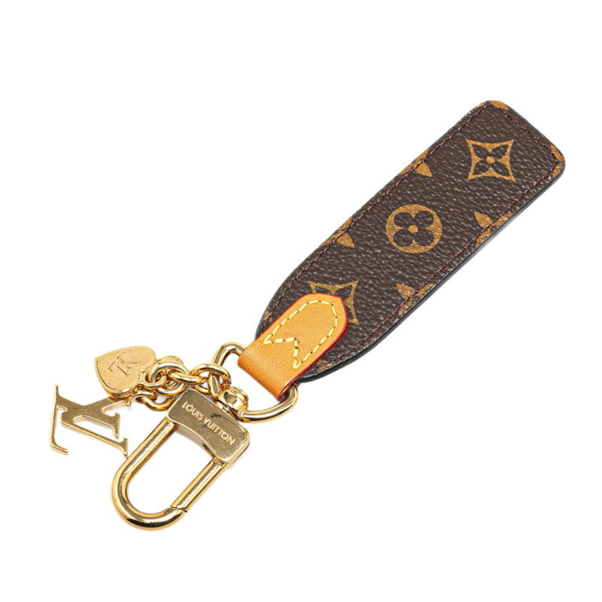 Louis Vuitton Monogram Portocle LV Cherished Keychain M01184 Brown PVC Leather Women's LOUIS VUITTON