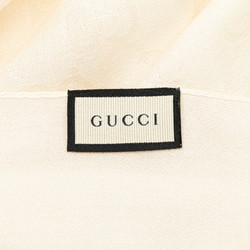 Gucci GG Stole Scarf 165904 White Ivory Wool Silk Women's GUCCI