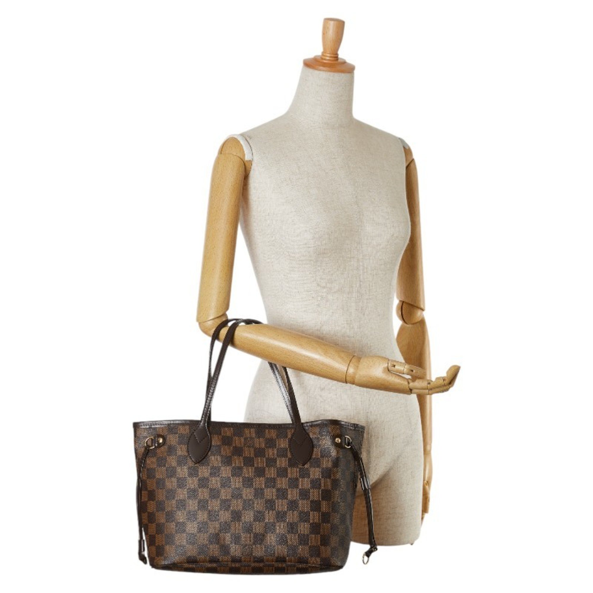 Louis Vuitton Damier Neverfull PM Tote Bag Shoulder N51109 Brown PVC Leather Women's LOUIS VUITTON