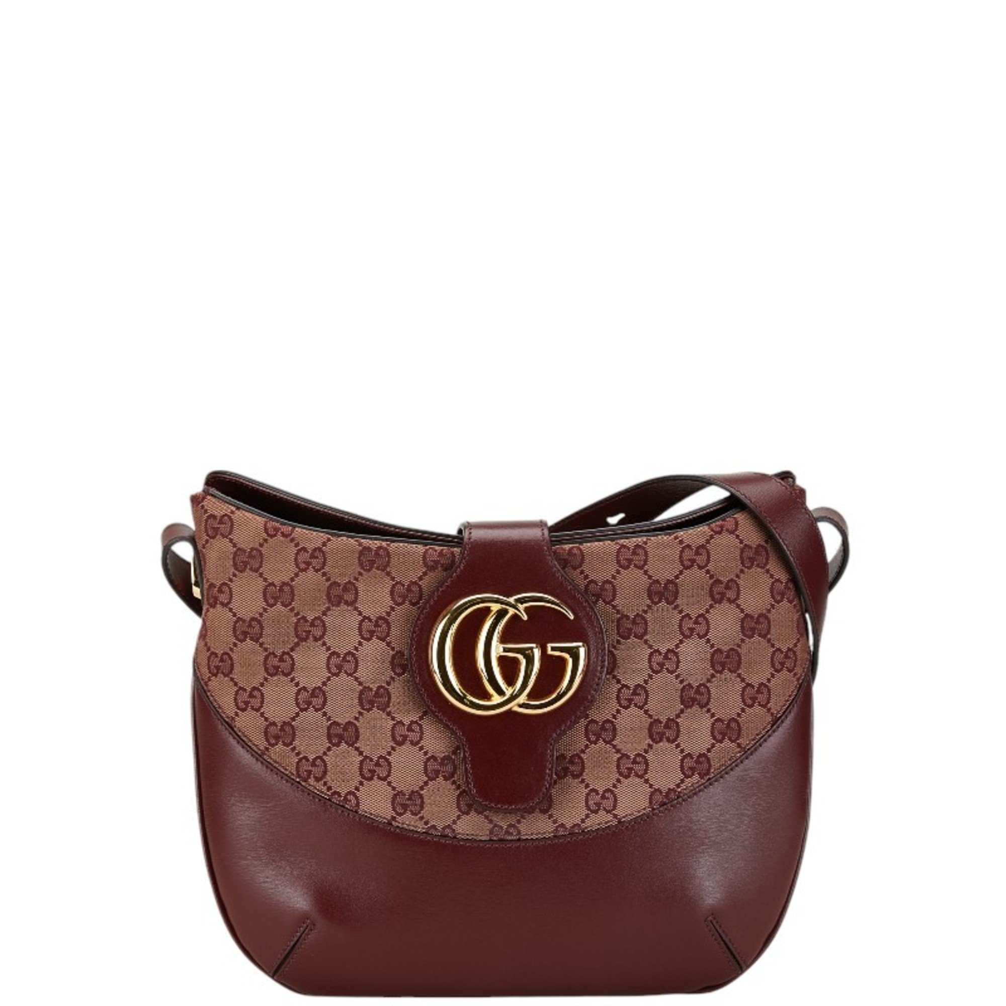 Gucci GG Marmont Shoulder Bag 568857 Bordeaux Wine Red Canvas Leather Women's GUCCI