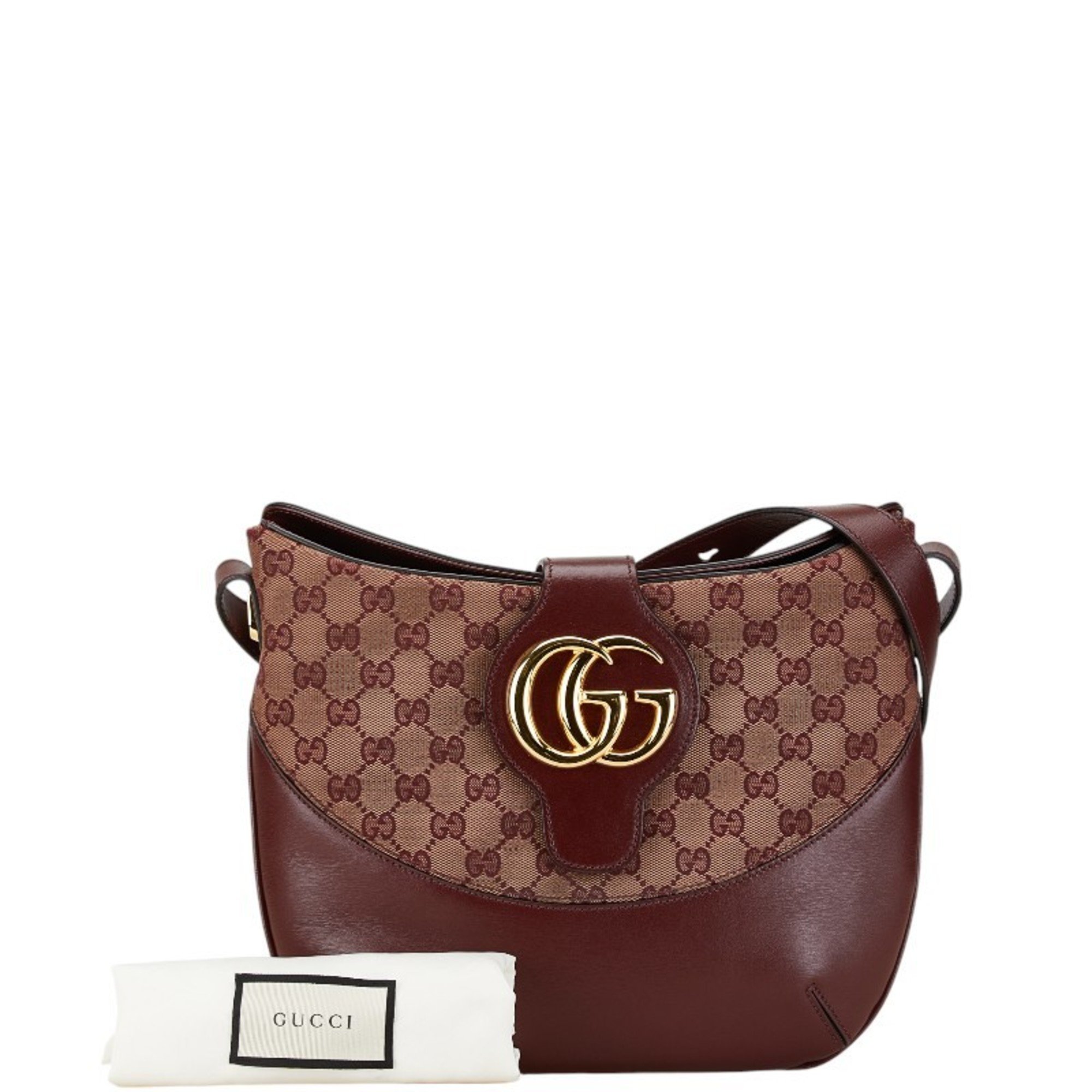 Gucci GG Marmont Shoulder Bag 568857 Bordeaux Wine Red Canvas Leather Women's GUCCI