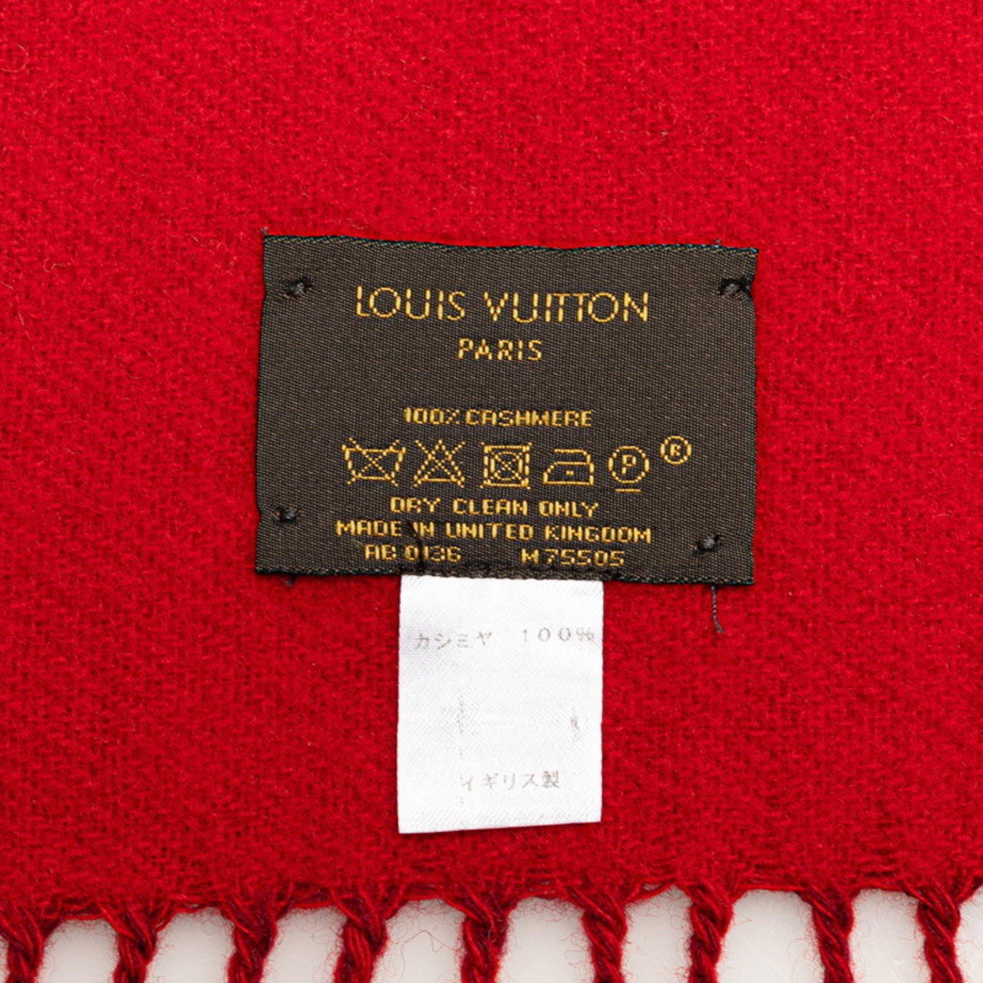 Louis Vuitton Echarpe Reykjavik Scarf M75505 Cerise Red Cashmere Women's LOUIS VUITTON