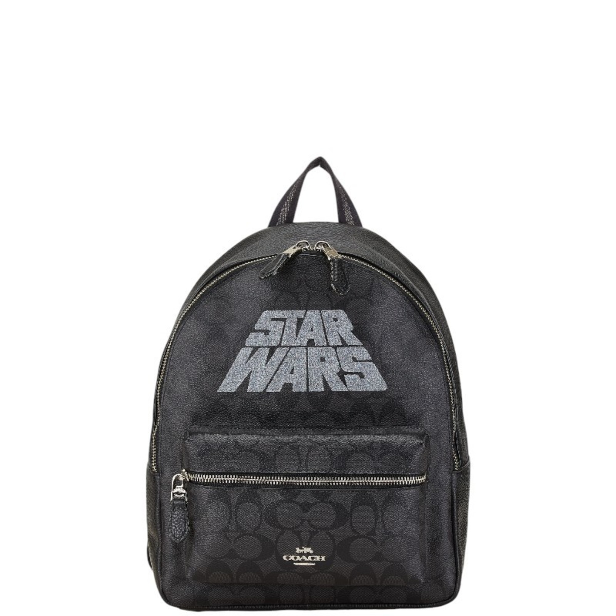 Coach Signature x Star Wars Collaboration Backpack Black PVC Leather Women's COACH