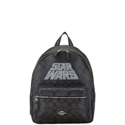 Coach Signature x Star Wars Collaboration Backpack Black PVC Leather Women's COACH