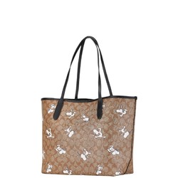 Coach Signature x PEANUTS Collaboration Snoopy City Tote Bag Brown PVC Leather Women's COACH