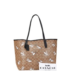 Coach Signature x PEANUTS Collaboration Snoopy City Tote Bag Brown PVC Leather Women's COACH