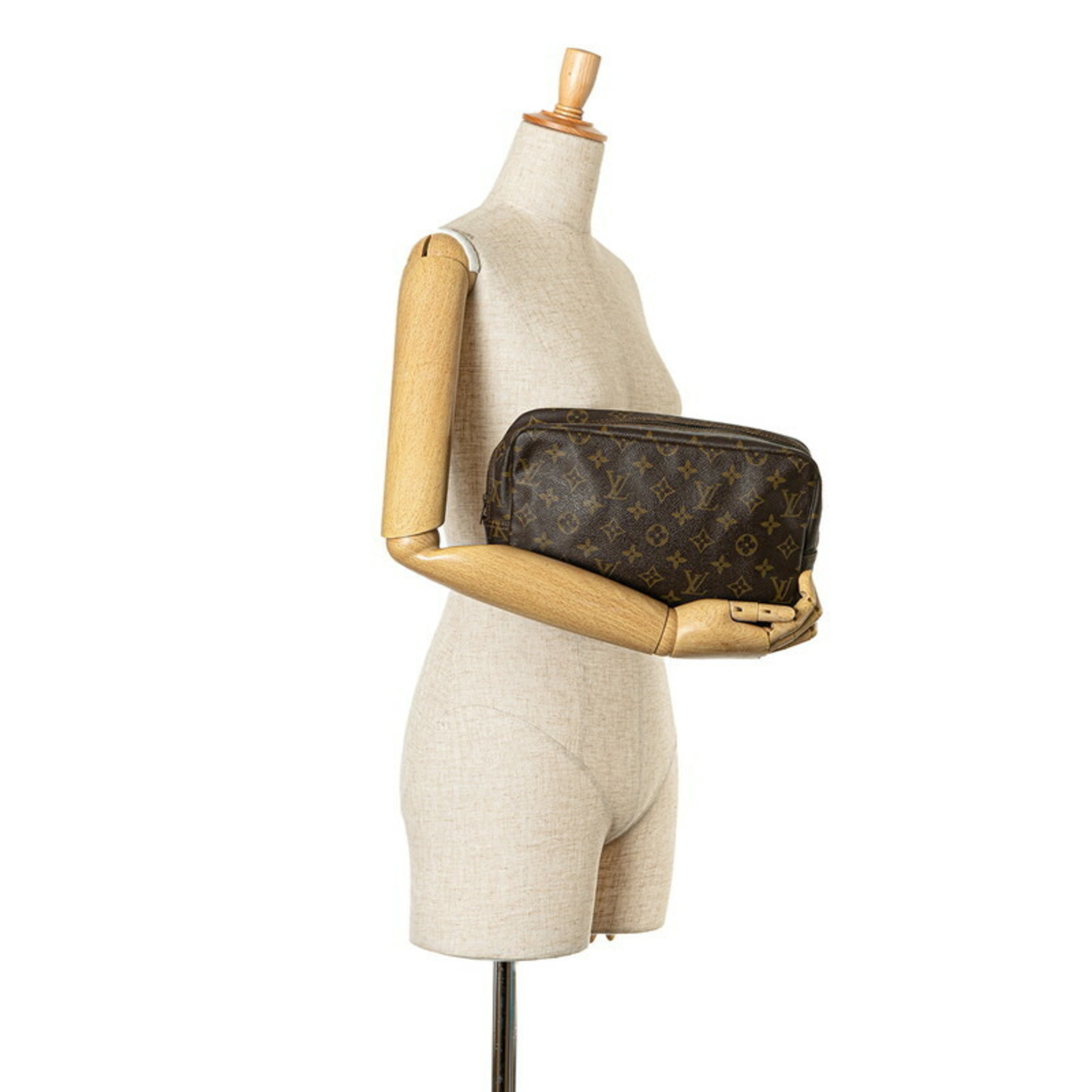 Louis Vuitton Monogram True Toilet 28 Second Bag Clutch M47522 Brown PVC Leather Women's LOUIS VUITTON