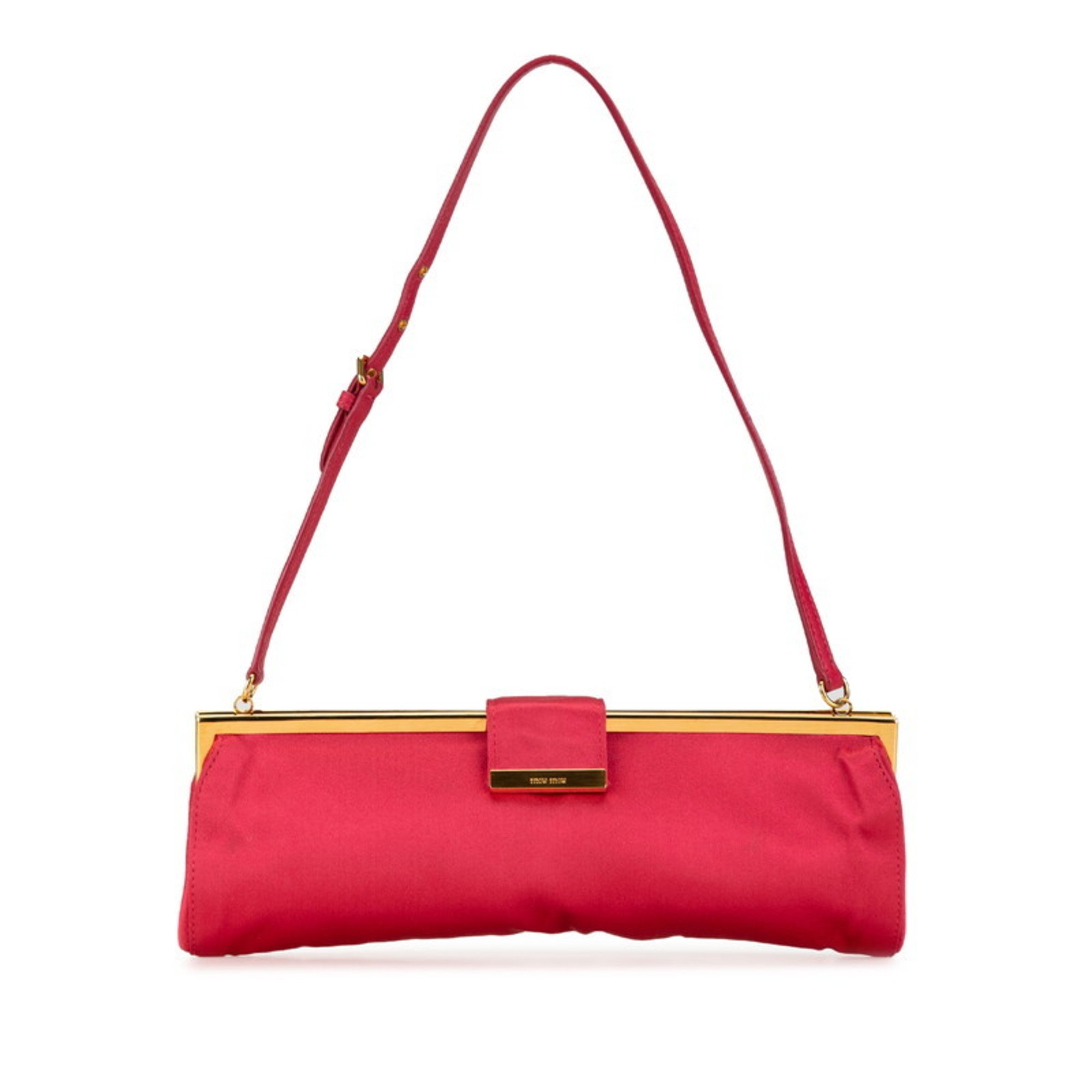 Miu Miu Miu Bag Handbag Pink Nylon Leather Women's