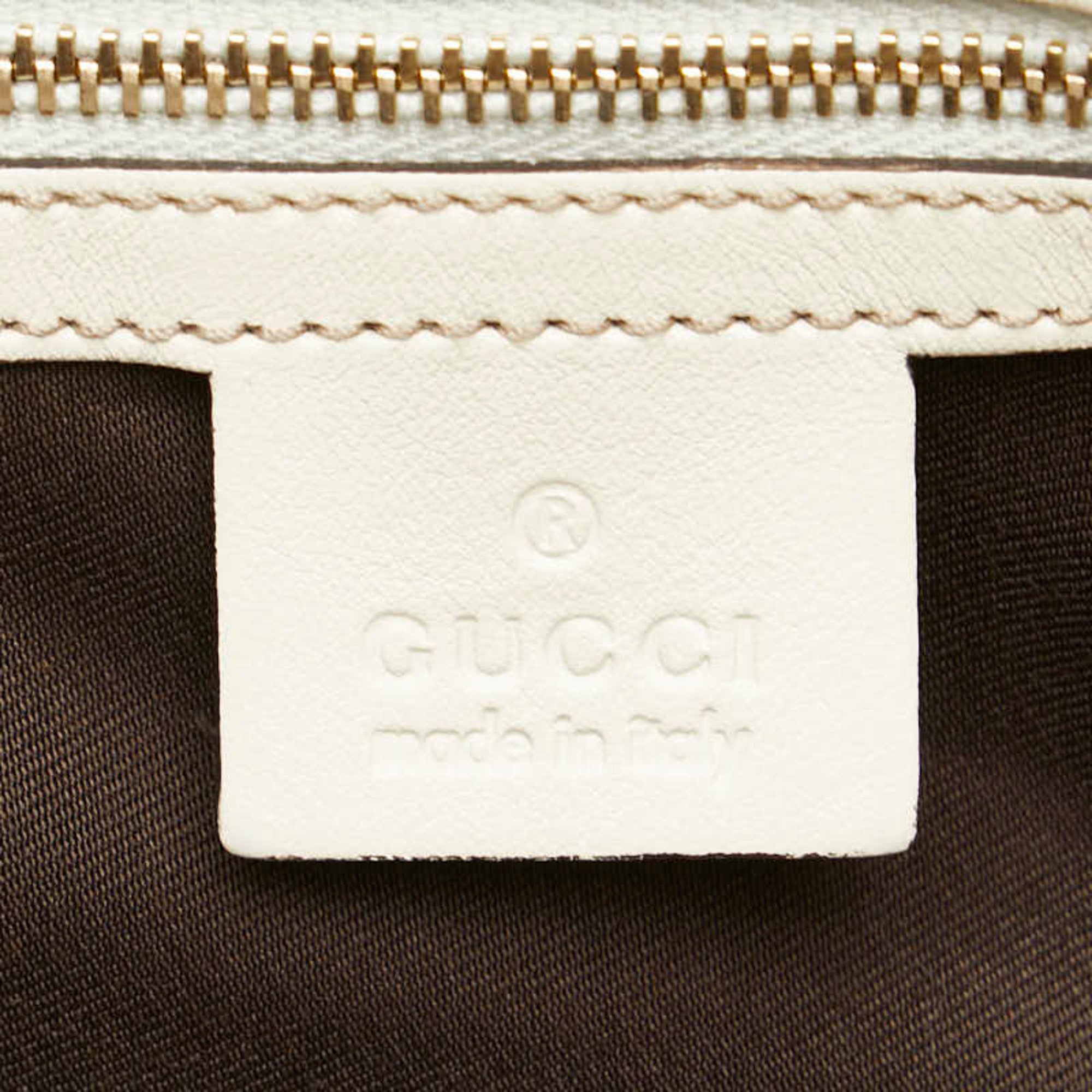 Gucci GG Canvas Horsebit Tote Bag Shoulder 162900 Beige White Leather Women's GUCCI