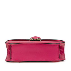 Valentino Rockstud Chain Shoulder Bag Pink Leather Women's