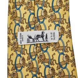 Hermes Animal Print Tie Yellow Multicolor Silk Men's HERMES