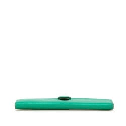 Hermes Bearn Soufflet P hardware long wallet green chevre ladies HERMES