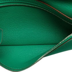 Hermes Bearn Soufflet P hardware long wallet green chevre ladies HERMES