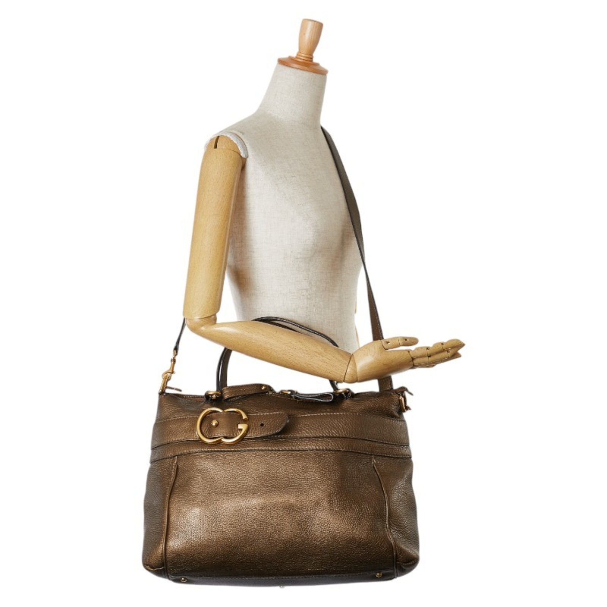 Gucci Tote Bag Shoulder 269963 Gold Leather Women's GUCCI