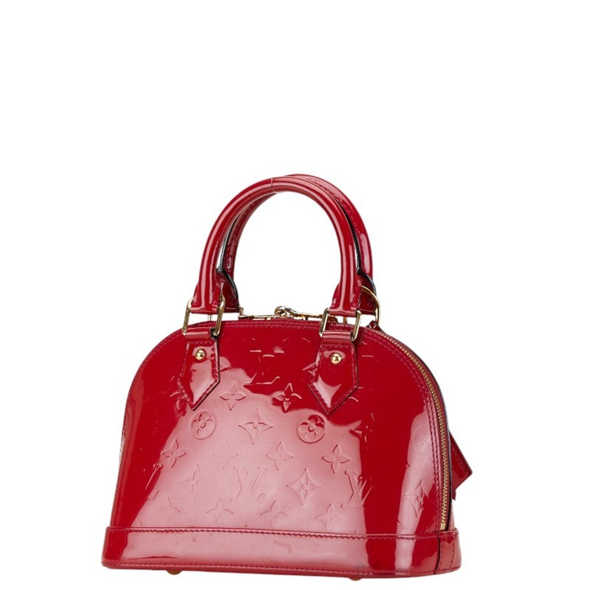 Louis Vuitton Monogram Vernis Alma BB Handbag Shoulder Bag M90174 Cerise Red Patent Leather Women's LOUIS VUITTON