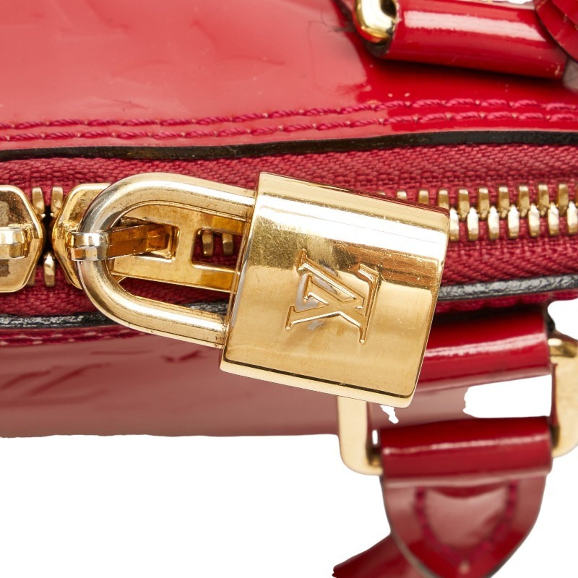 Louis Vuitton Monogram Vernis Alma BB Handbag Shoulder Bag M90174 Cerise Red Patent Leather Women's LOUIS VUITTON