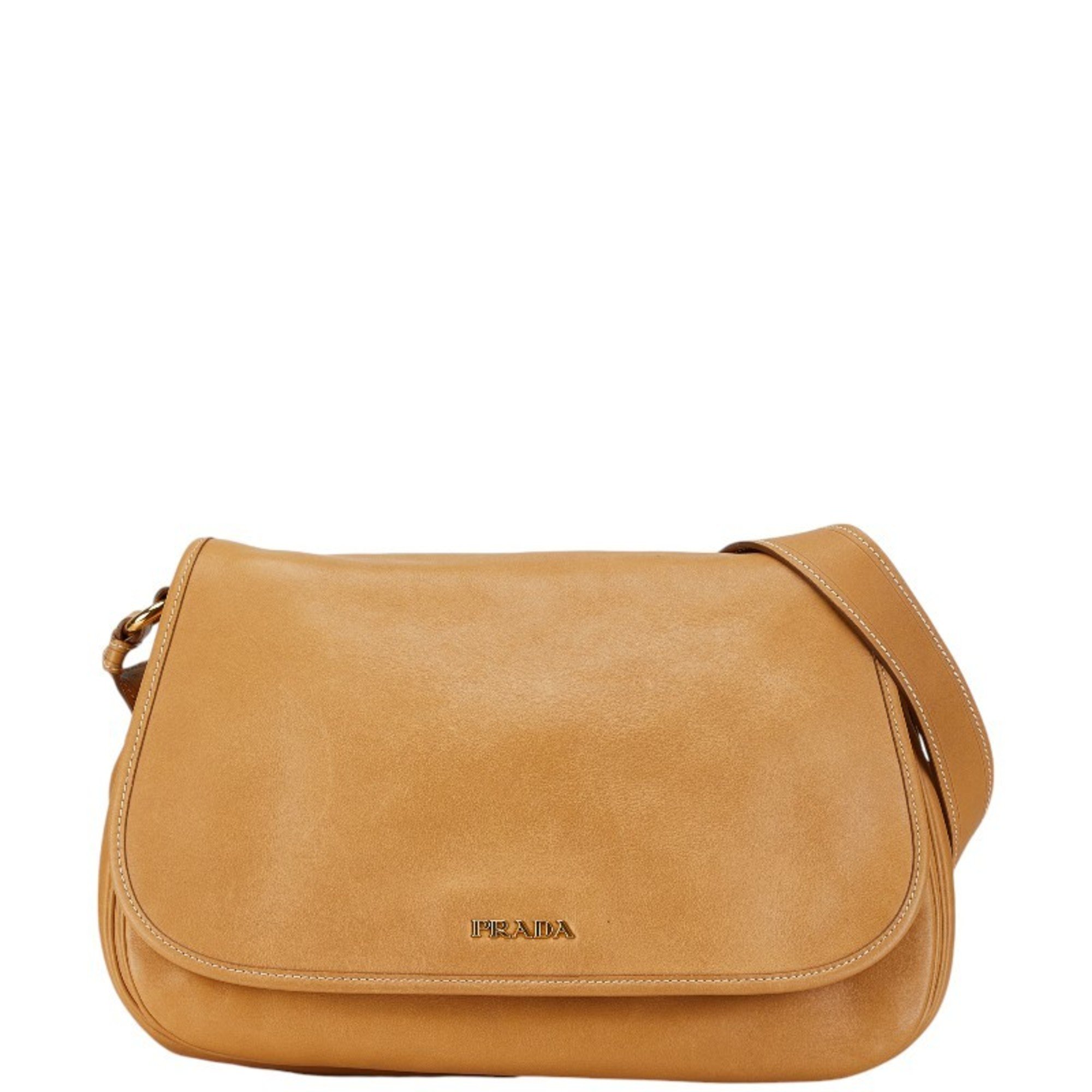 Prada shoulder bag beige leather women's PRADA