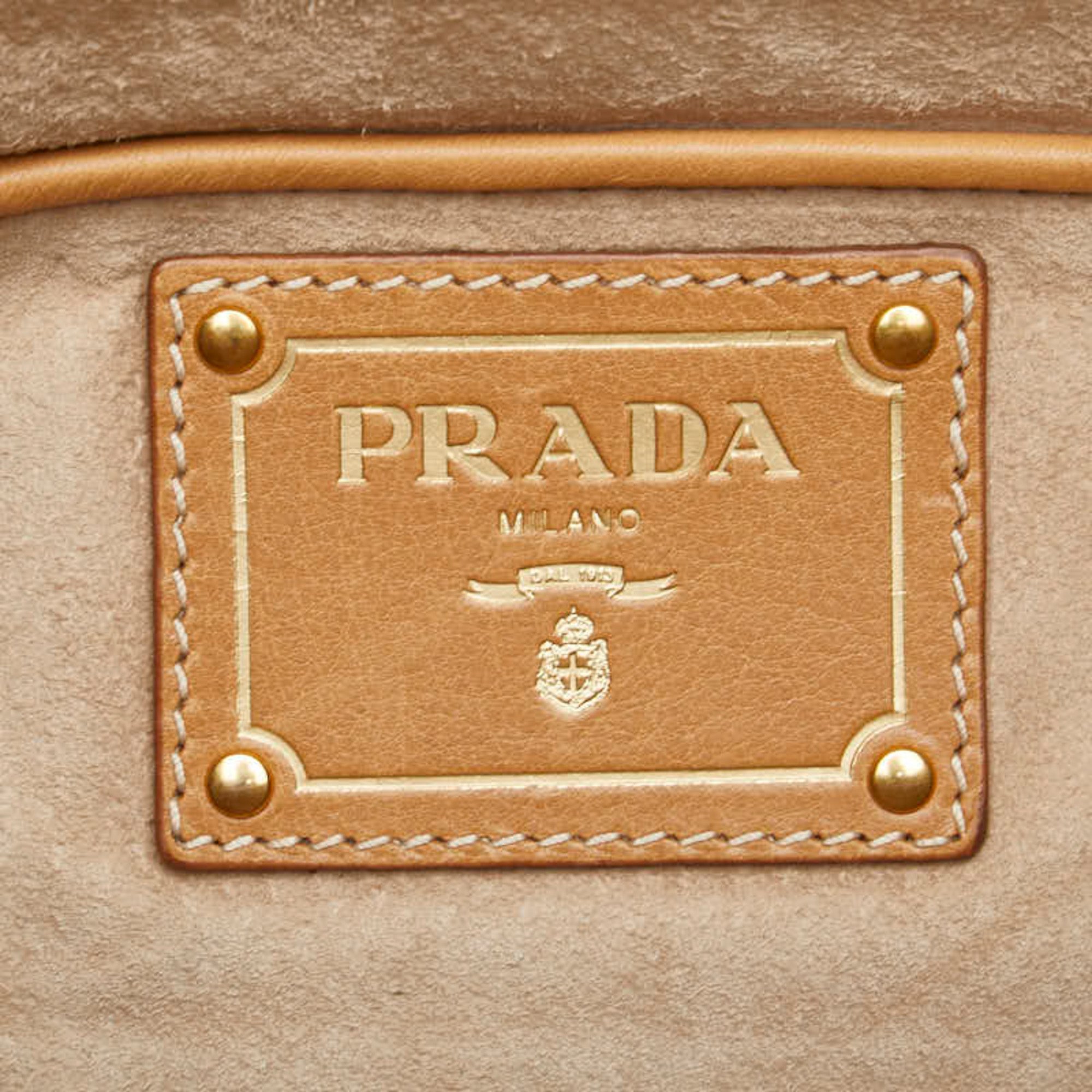 Prada shoulder bag beige leather women's PRADA