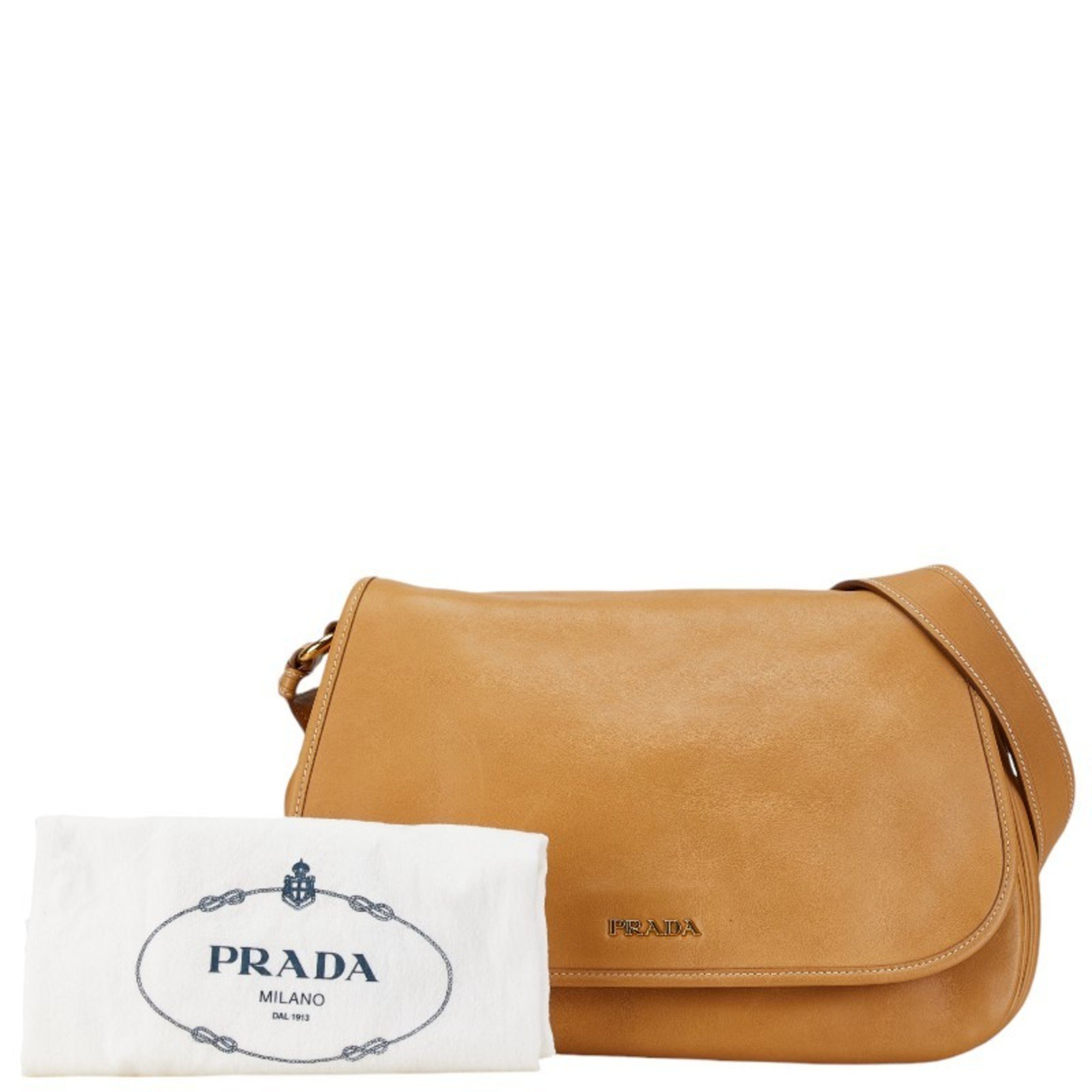 Prada shoulder bag beige leather women's PRADA