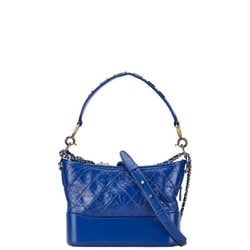 CHANEL Gabrielle de Chanel Small Hobo Chain Shoulder Bag Blue Aged Calfskin Women's