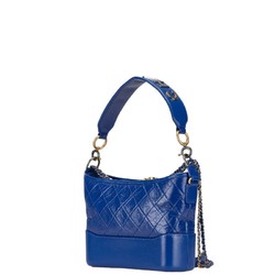 CHANEL Gabrielle de Chanel Small Hobo Chain Shoulder Bag Blue Aged Calfskin Women's