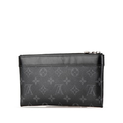 Louis Vuitton Monogram Eclipse Pochette Discovery PM Pouch M44323 Black PVC Leather Women's LOUIS VUITTON