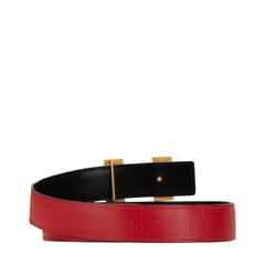 Hermes H Belt Constance Red Black Leather Women's HERMES