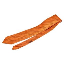 Hermes Stitched Tie Orange Brown Silk Men's HERMES