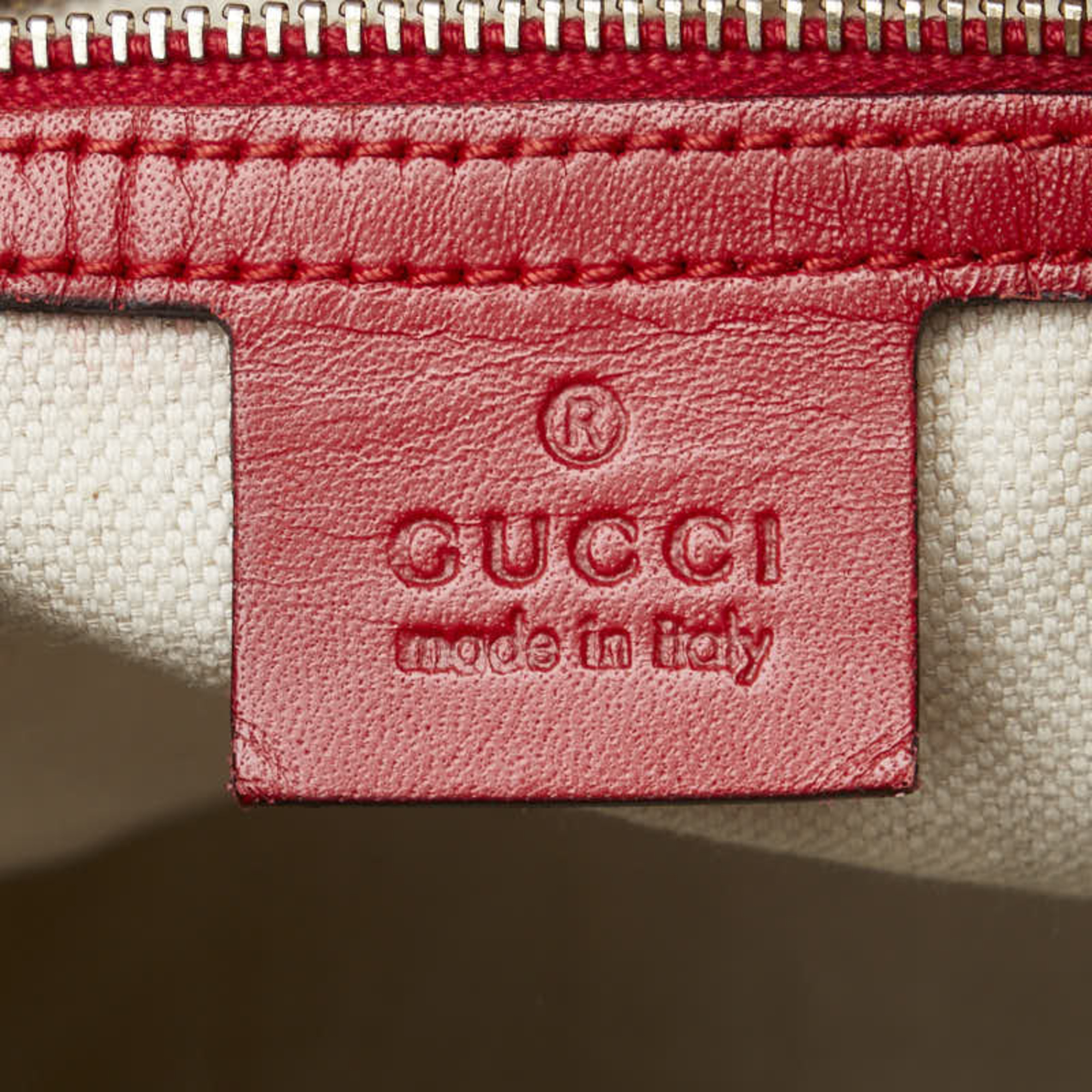 Gucci GG Canvas Sherry Line Boston Bag Shoulder 247205 Beige Red Leather Women's GUCCI