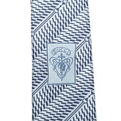 GUCCI Striped Tie Blue Silk Women's