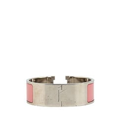 Hermes Click Crack GM Bangle Silver Pink Metal Women's HERMES