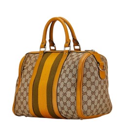 Gucci GG Canvas Sherry Line Boston Bag Shoulder 247205 Beige Yellow Leather Women's GUCCI