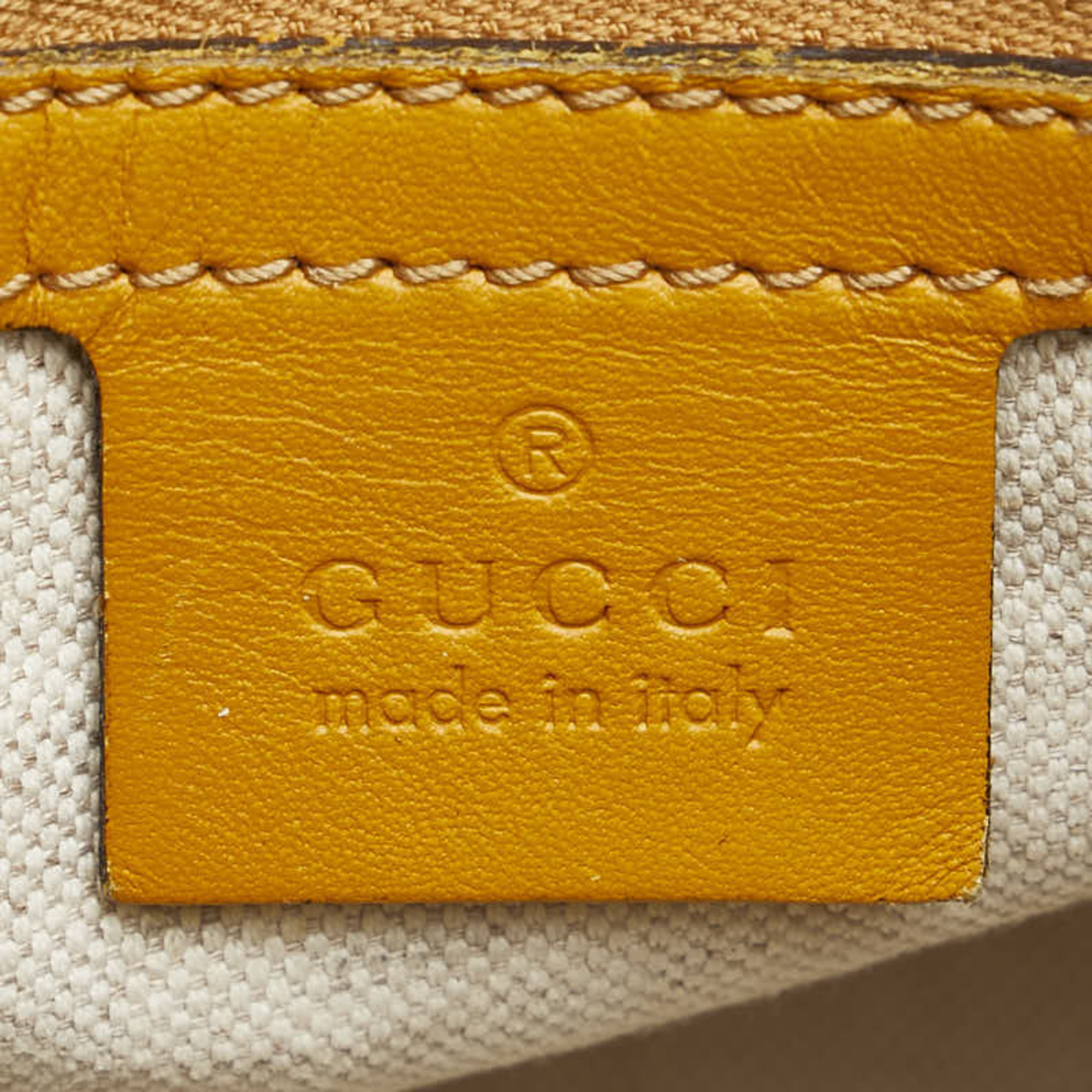 Gucci GG Canvas Sherry Line Boston Bag Shoulder 247205 Beige Yellow Leather Women's GUCCI