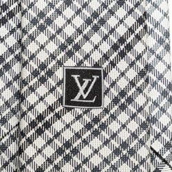 Louis Vuitton Cravat Madras Check Gradient Necktie M75626 Navy Grey Silk Men's LOUIS VUITTON