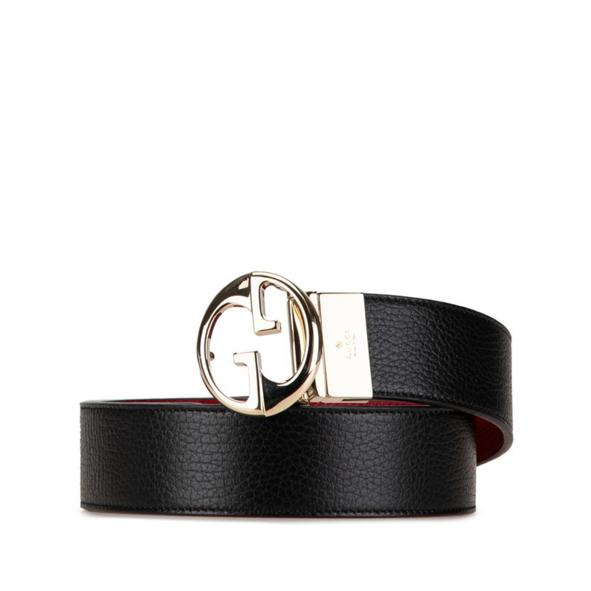 Gucci reversible belt size: 80/32 450000 black red leather ladies GUCCI