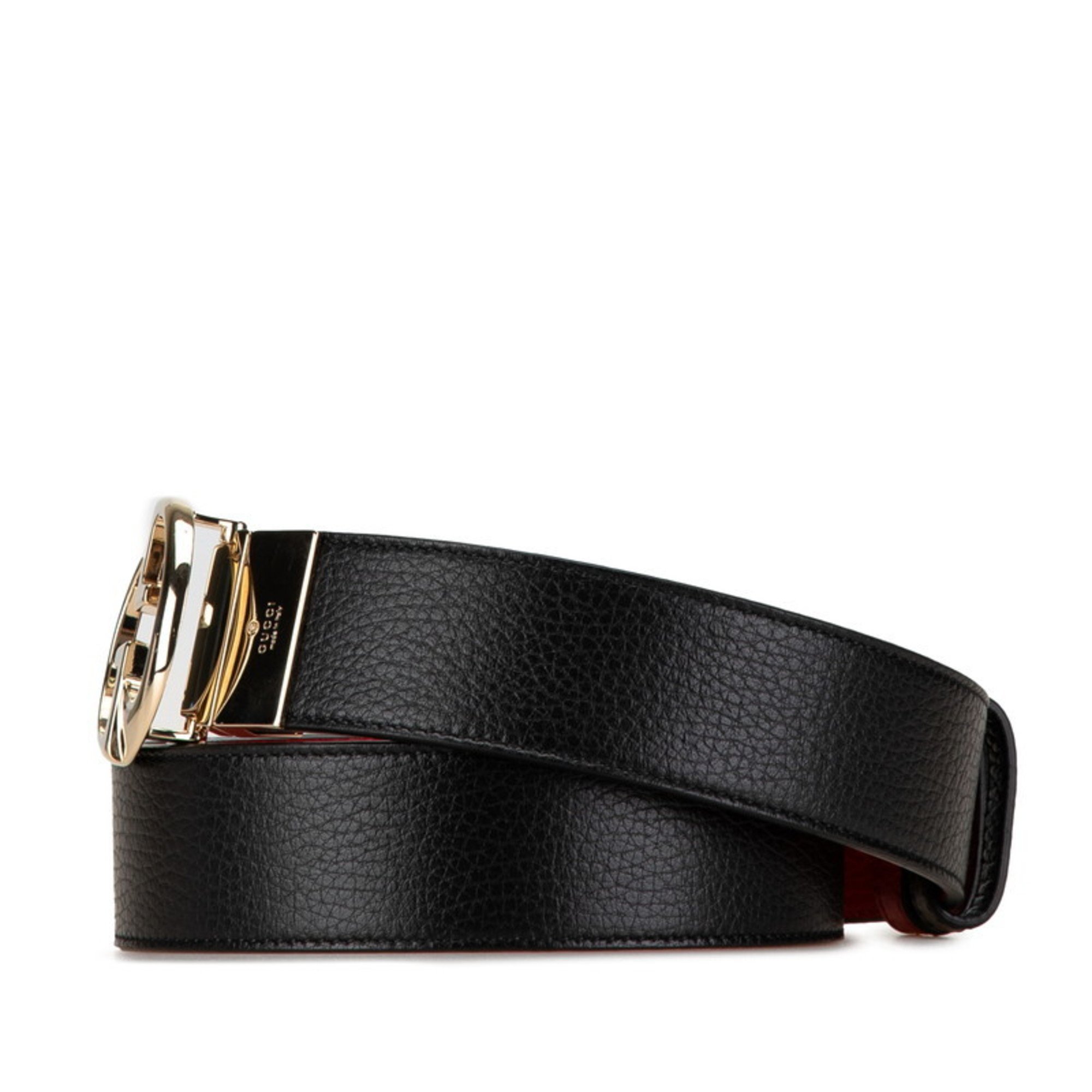 Gucci reversible belt size: 80/32 450000 black red leather ladies GUCCI