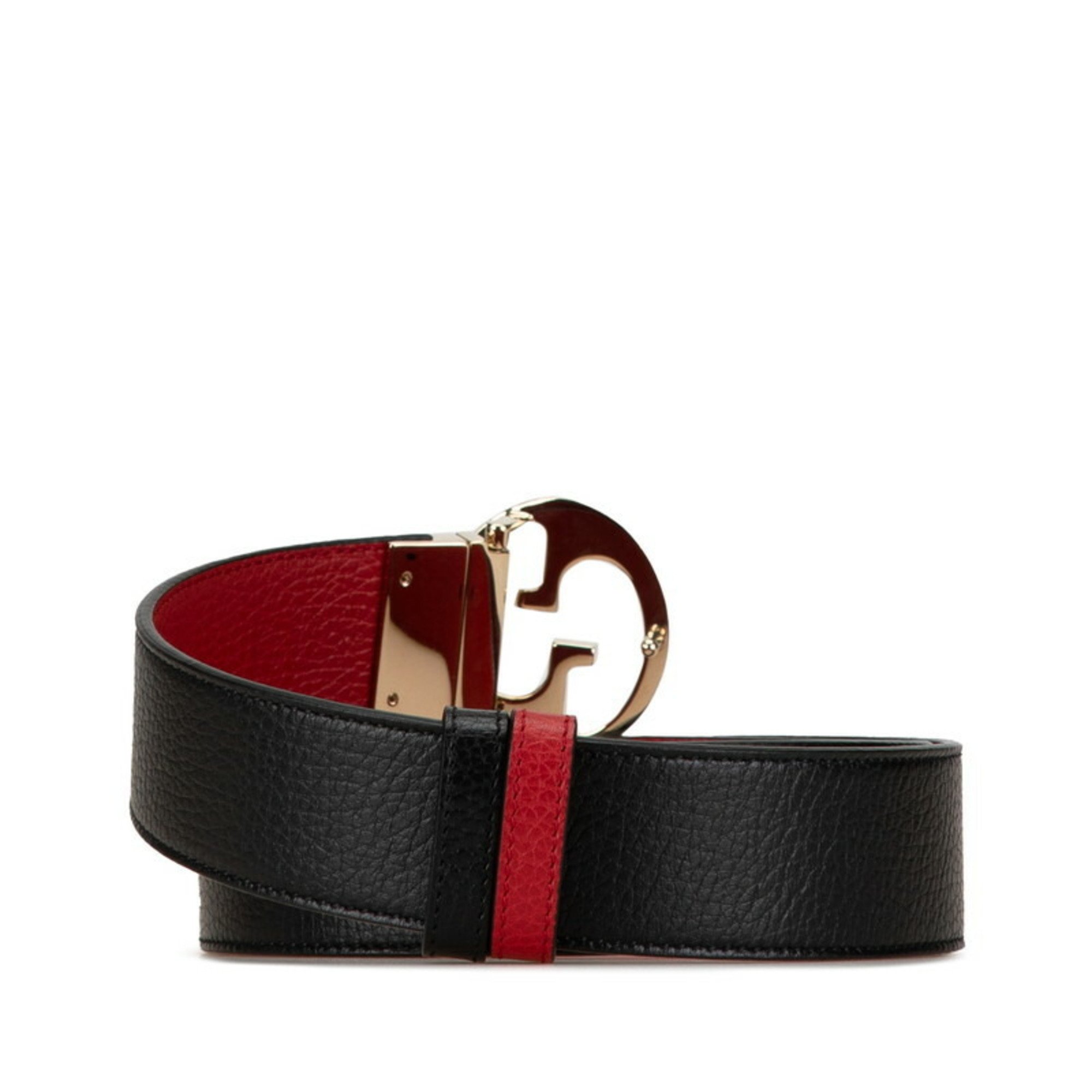 Gucci reversible belt size: 80/32 450000 black red leather ladies GUCCI