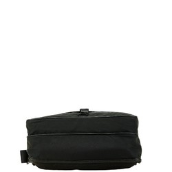 Prada Triangle Plate Shoulder Bag Black Nylon Leather Women's PRADA