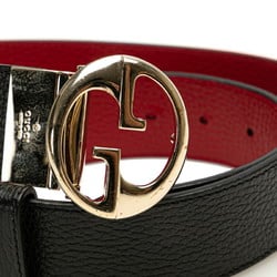 GUCCI Reversible Belt 80/32 450000 Black Red Leather Women's