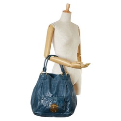 Miu Miu Miu handbag tote bag blue leather ladies MIUMIU