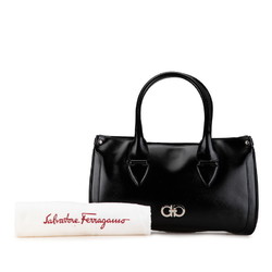 Salvatore Ferragamo Gancini Handbag DY-21 7814 Black PVC Leather Women's