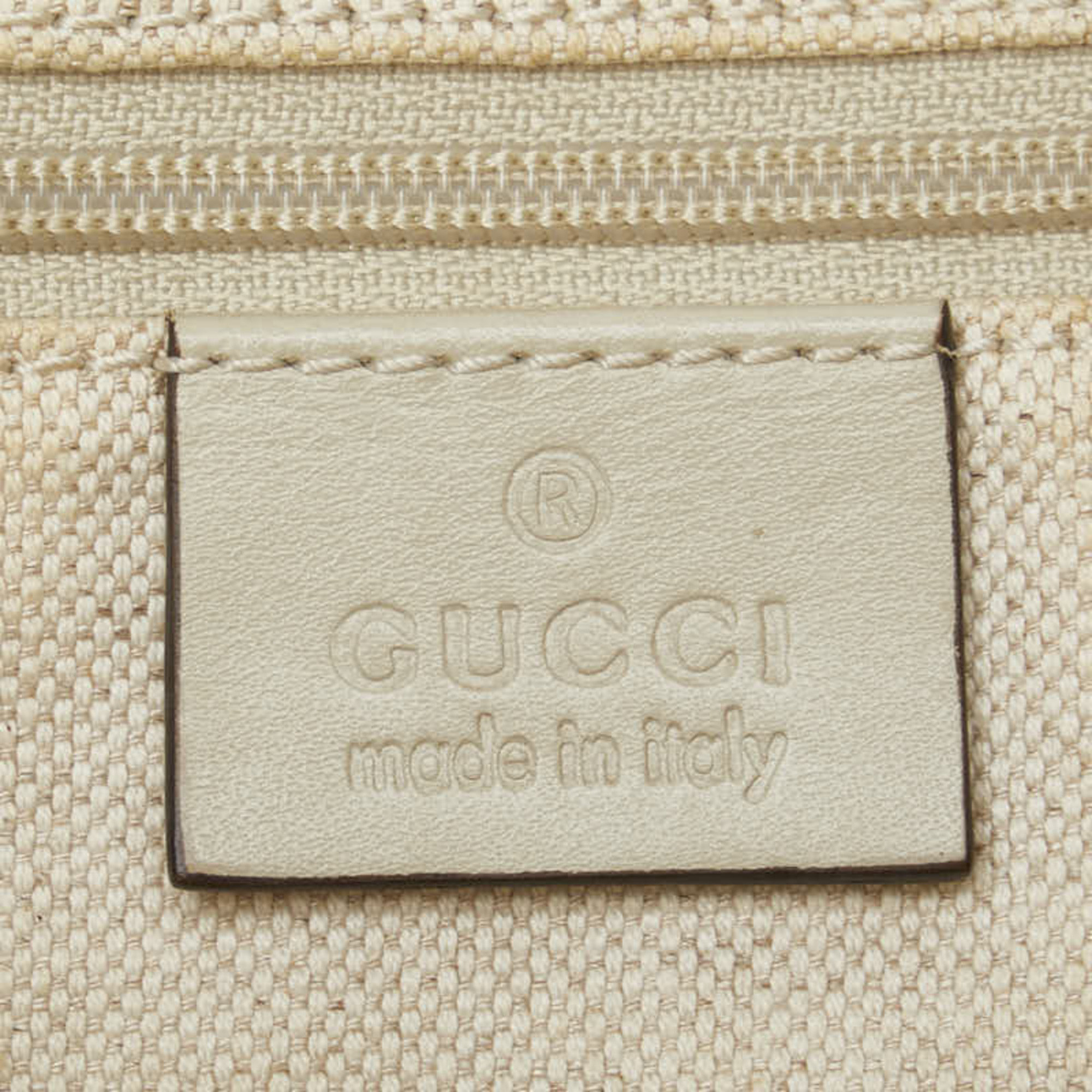 Gucci GG Canvas Handbag Shoulder Bag 247902 Beige White Leather Women's GUCCI