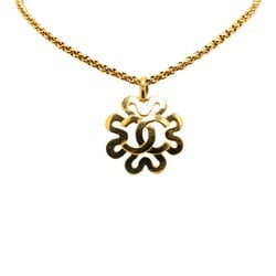 Chanel Matelasse Coco Mark Necklace Gold Plated Women's CHANEL