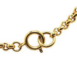 Chanel Matelasse Coco Mark Necklace Gold Plated Women's CHANEL