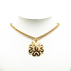 Chanel Matelasse Coco Mark Necklace Gold Plated Women's CHANEL