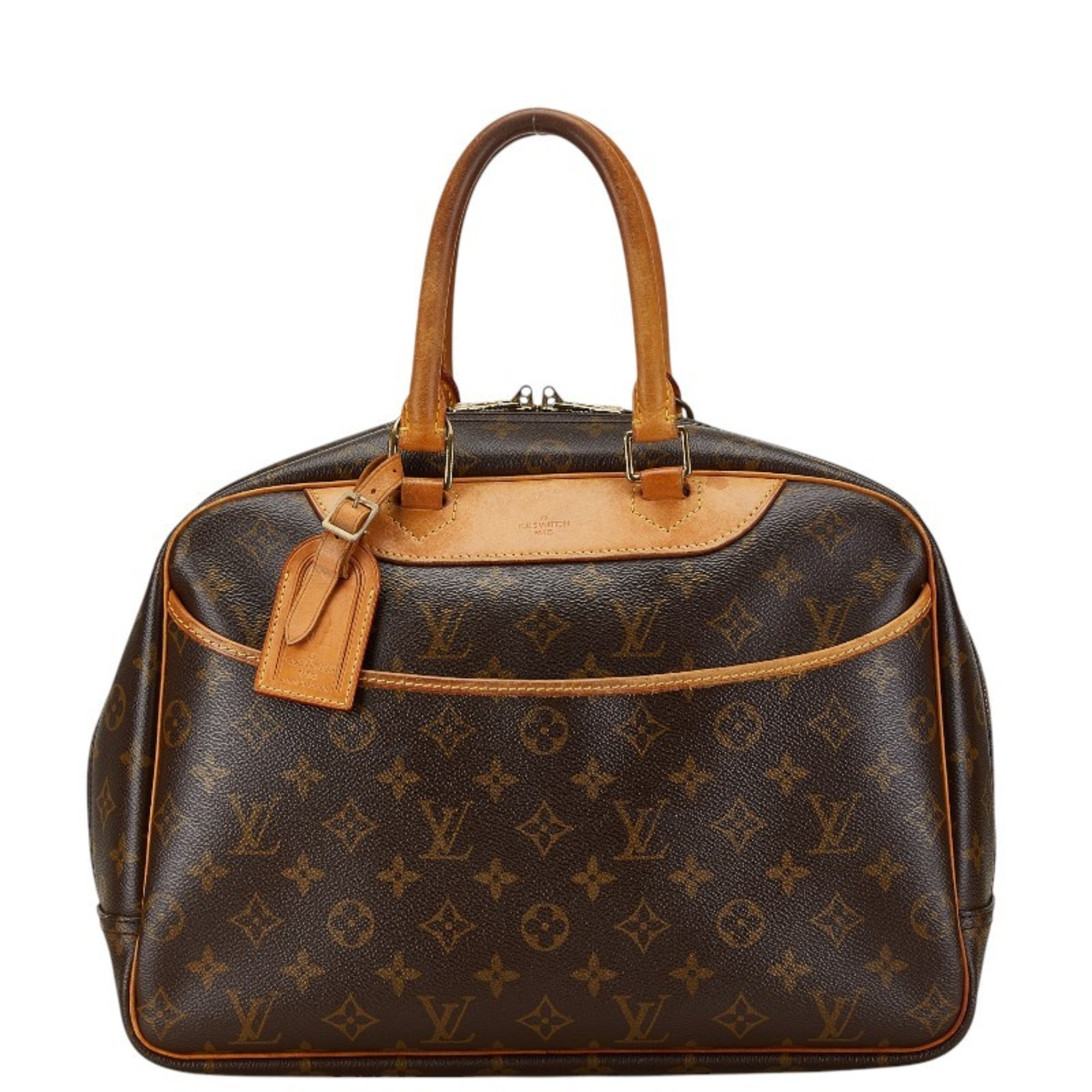 Louis Vuitton Monogram Deauville Handbag M47270 Brown PVC Leather Women's LOUIS VUITTON