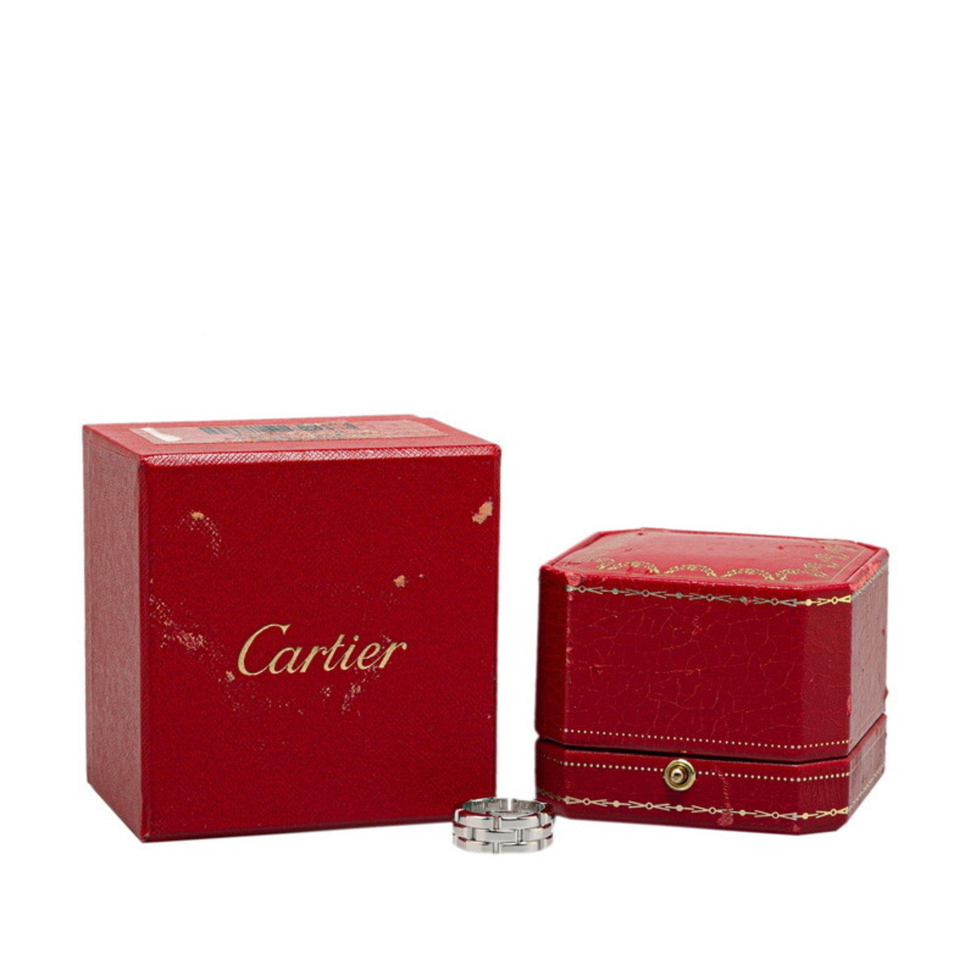 Cartier Maillon Panthere Ring #51 K18WG White Gold Women's CARTIER