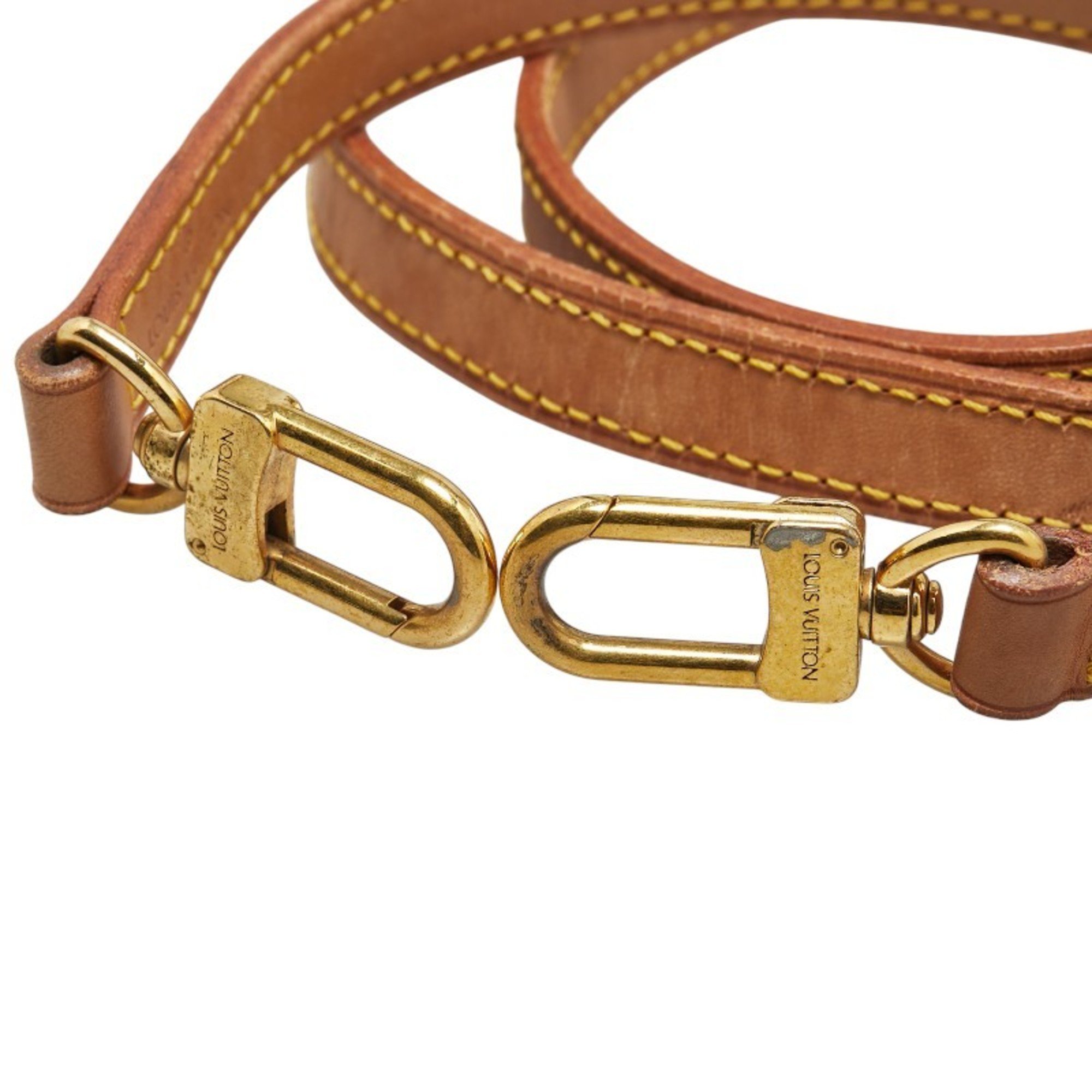 Louis Vuitton Shoulder Strap Brown Gold Leather Plated Women's LOUIS VUITTON