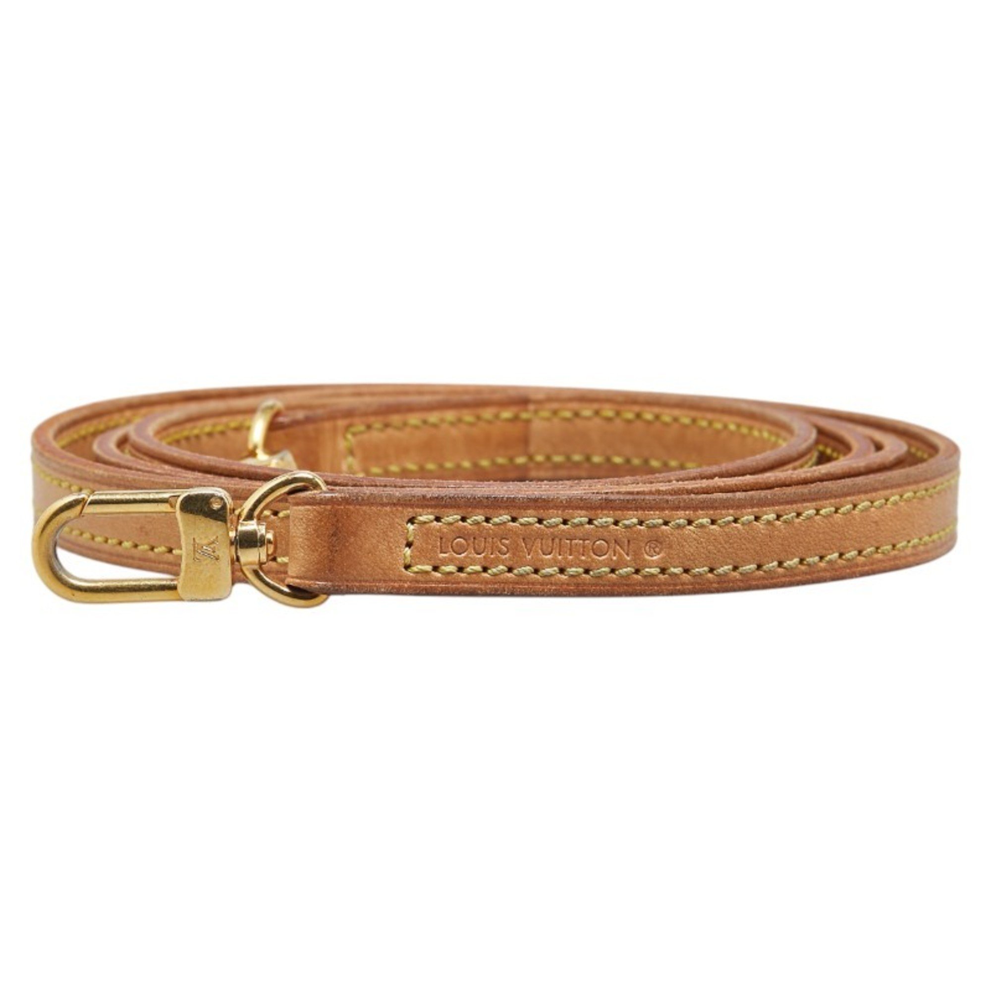 Louis Vuitton Shoulder Strap Brown Gold Leather Plated Women's LOUIS VUITTON