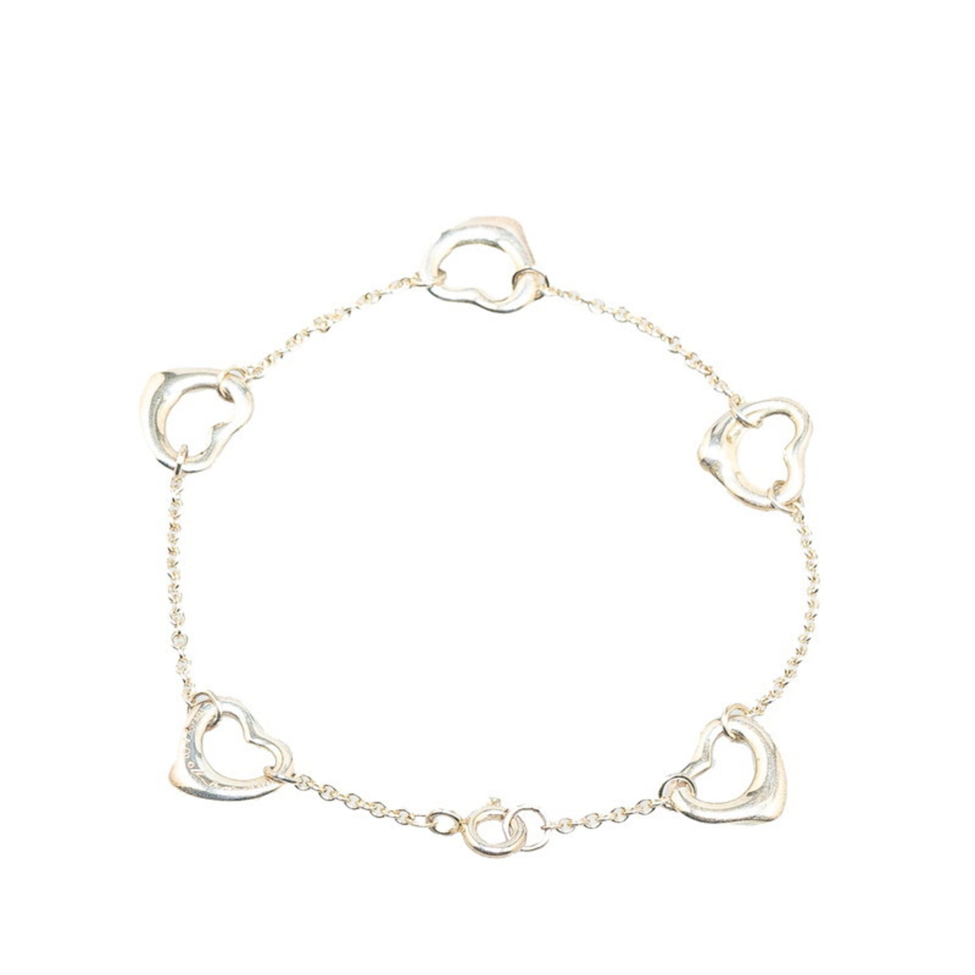 Tiffany Elsa Peretti Five Heart Chain Bracelet SV925 Silver Women's TIFFANY&Co.